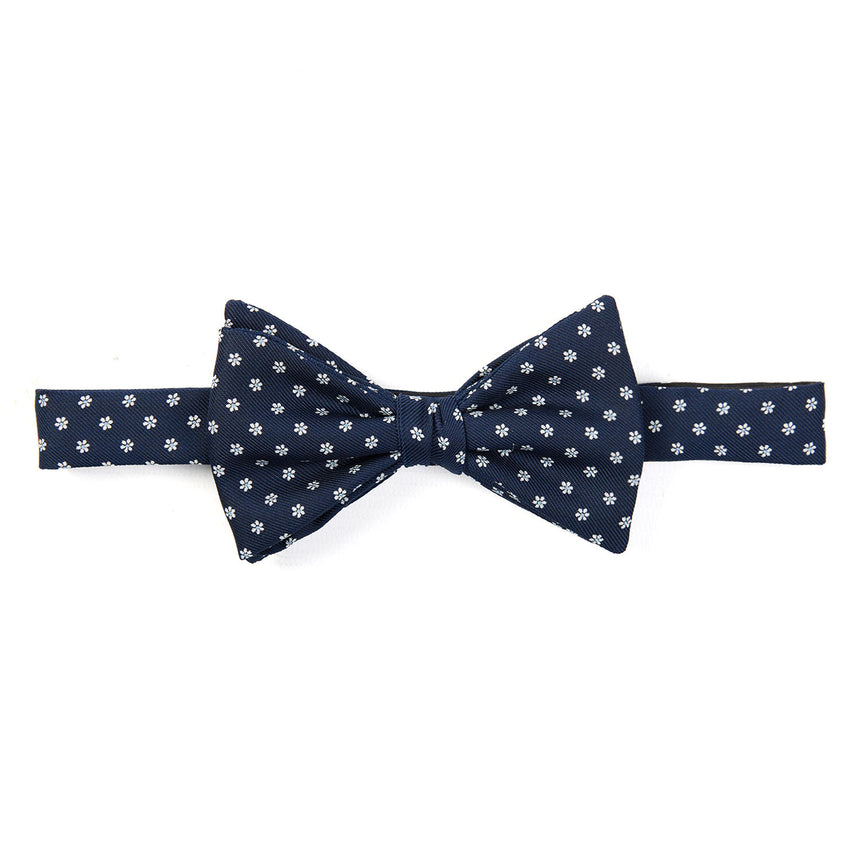 DARK BLUE PRE-KNOTTED SILK BOWTIE