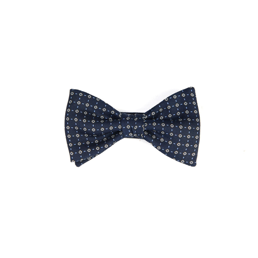 DARK BLUE PRE-KNOTTED SILK BOWTIE