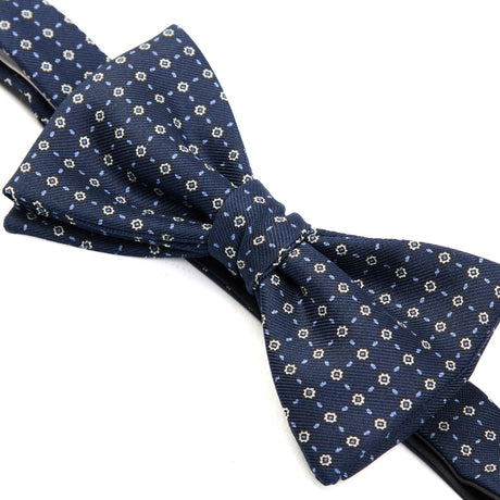 DARK BLUE PRE-KNOTTED SILK BOWTIE