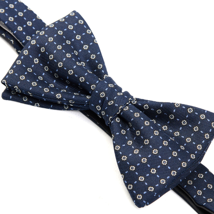 DARK BLUE PRE-KNOTTED SILK BOWTIE