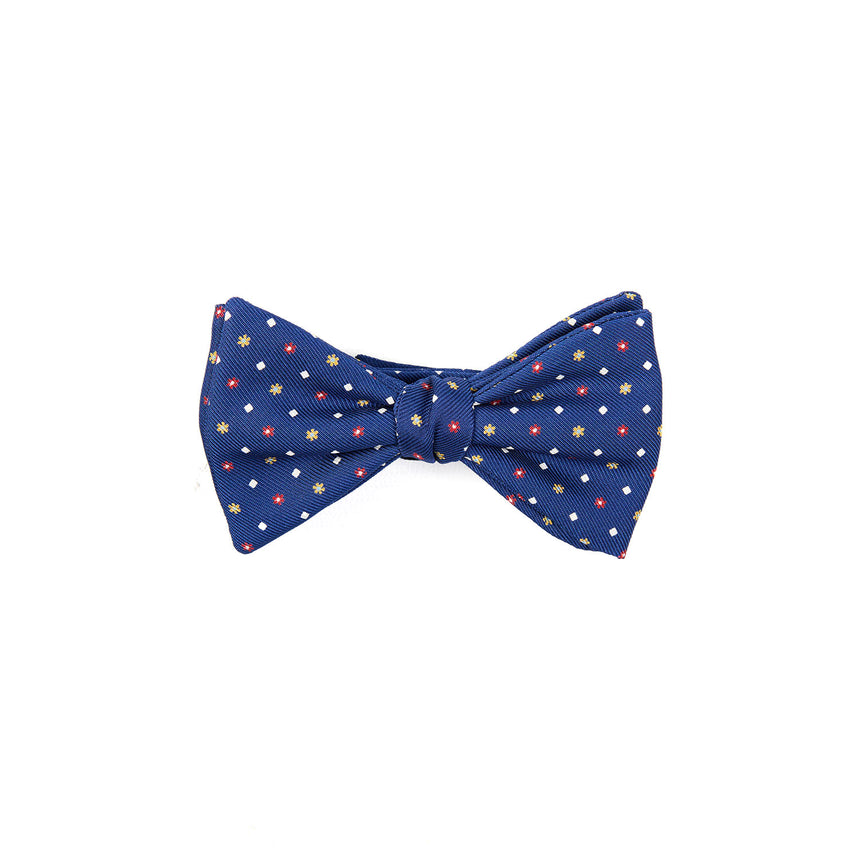 BLUE PRE-KNOTTED SILK BOWTIE