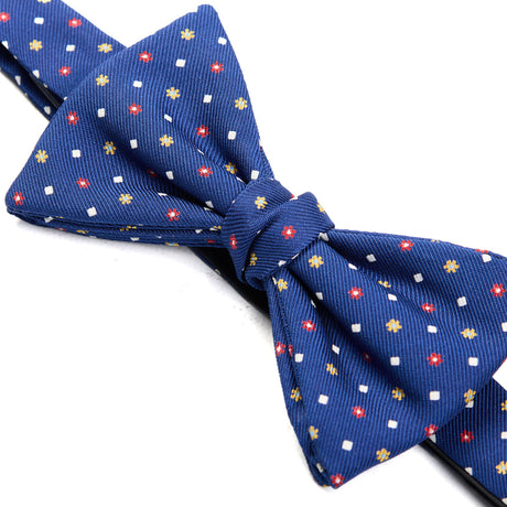 BLUE PRE-KNOTTED SILK BOWTIE