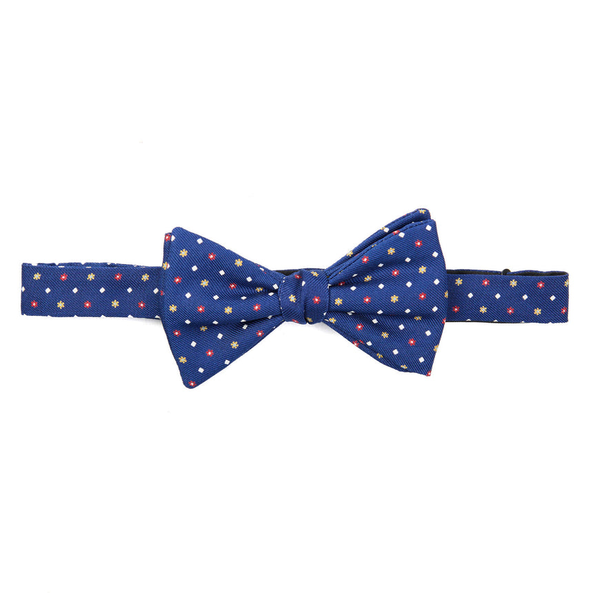 BLUE PRE-KNOTTED SILK BOWTIE