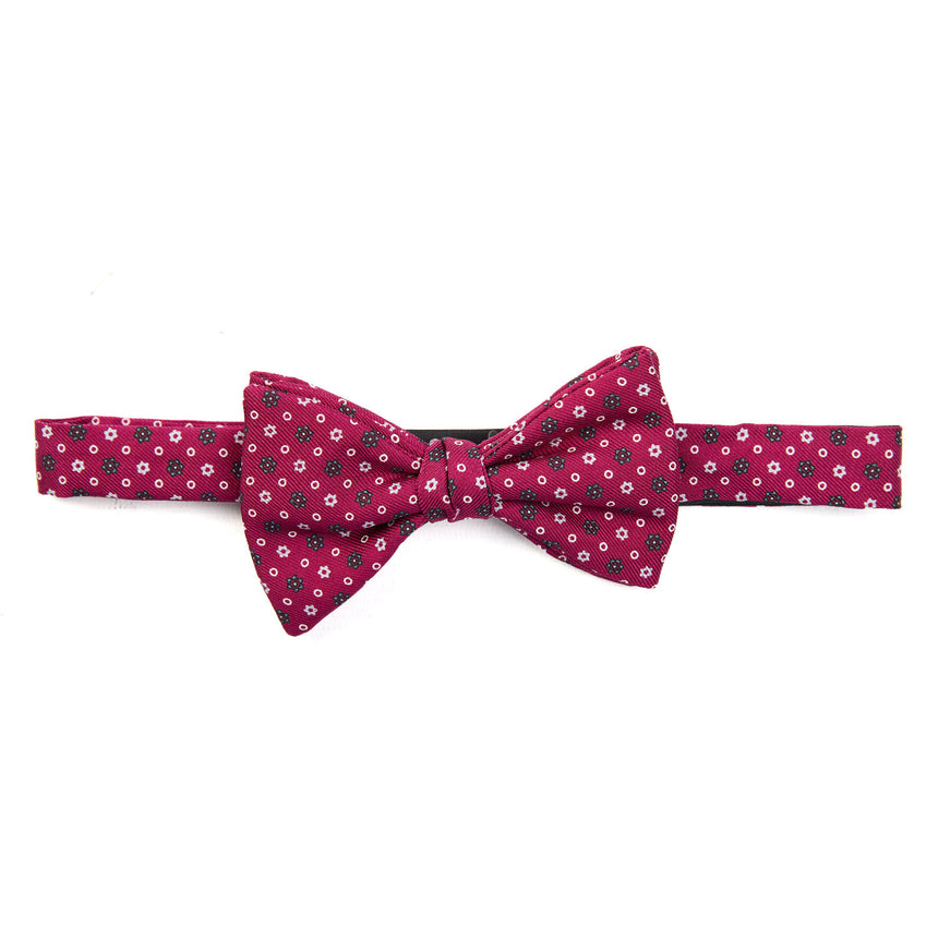 PAPILLON ANNODATO IN SETA BORDEAUX