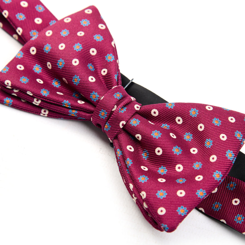 PAPILLON ANNODATO IN SETA BORDEAUX