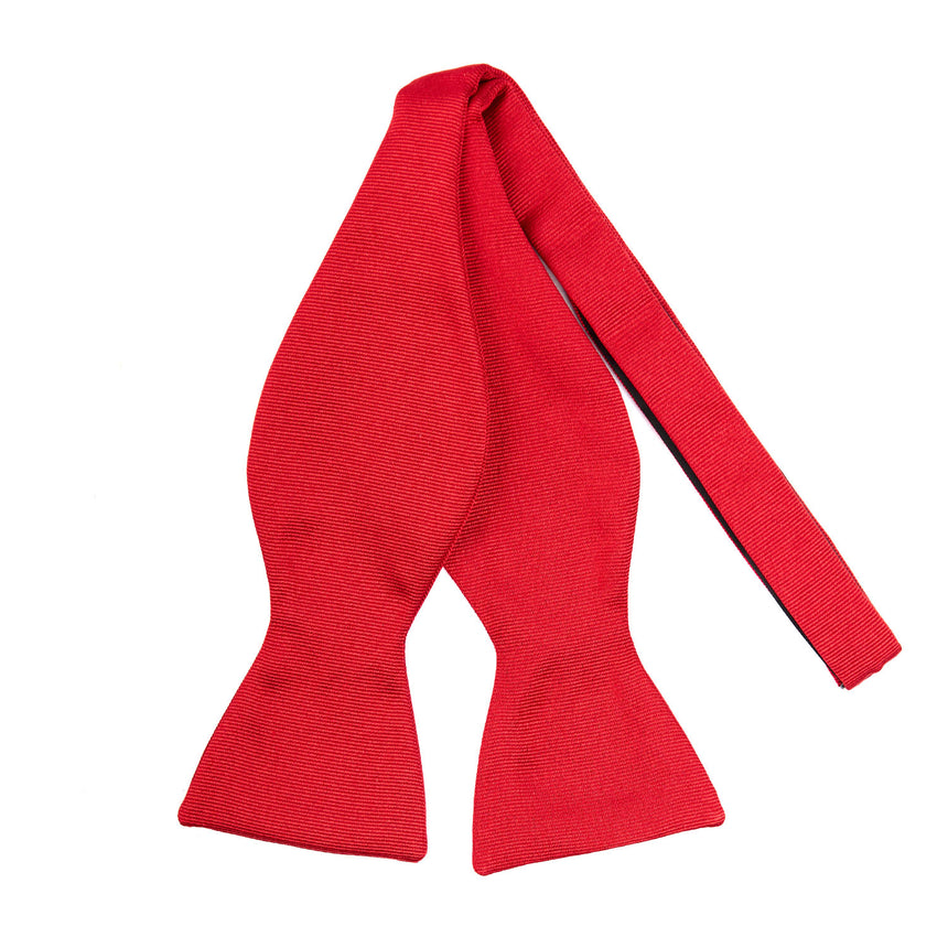 RED SILK BOWTIE TO SELF-TIE