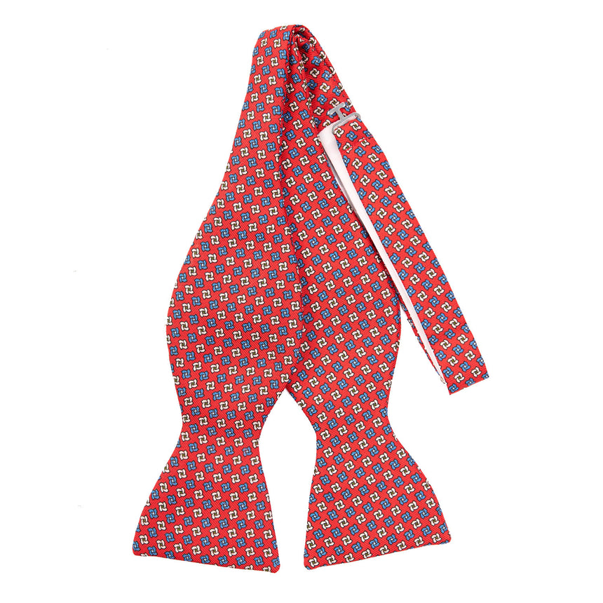 RED SILK BOWTIE TO SELF-TIE