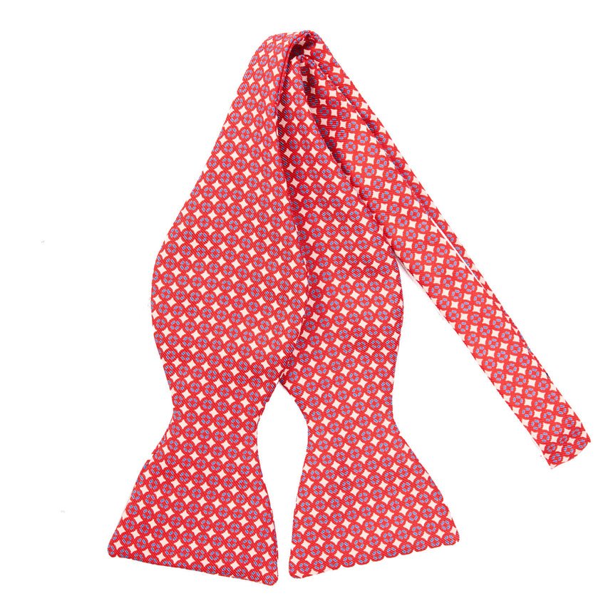 RED SILK BOWTIE TO SELF-TIE