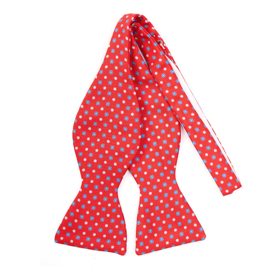 RED SILK BOWTIE TO SELF-TIE