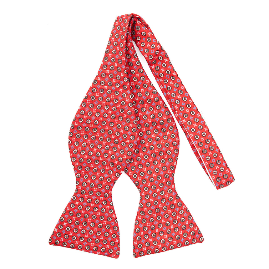 RED SILK BOWTIE TO SELF-TIE