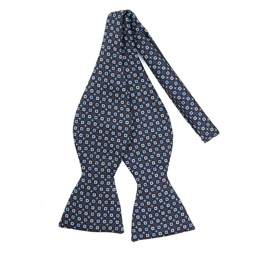 DARK BLUE SILK BOWTIE TO SELF-TIE