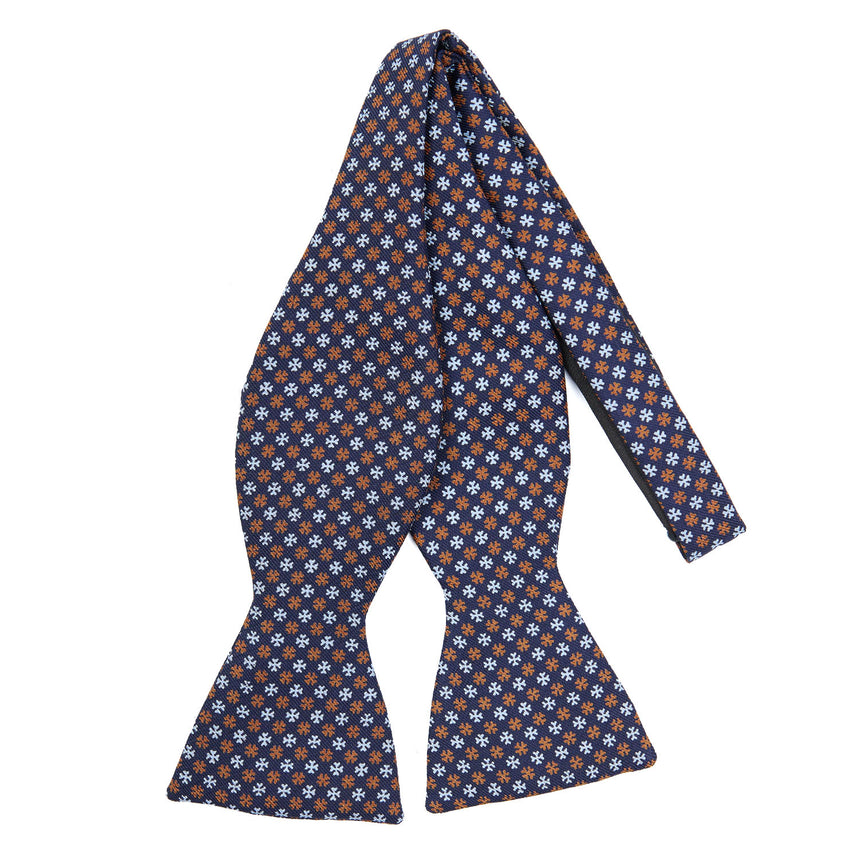 DARK BLUE SILK BOWTIE TO SELF-TIE