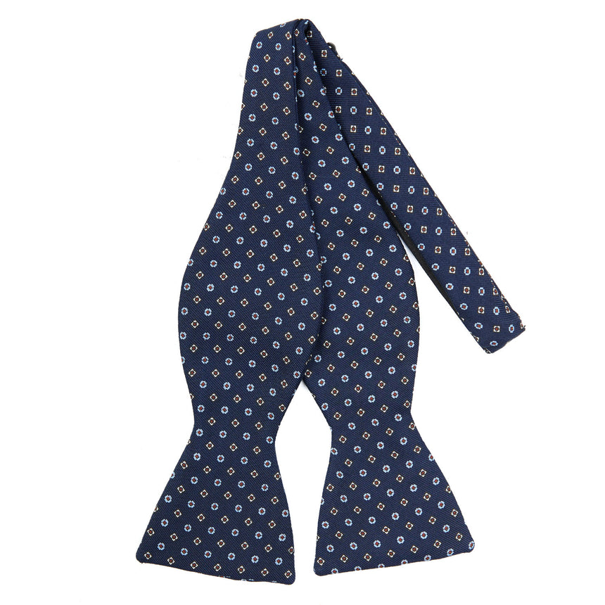 DARK BLUE SILK BOWTIE TO SELF-TIE