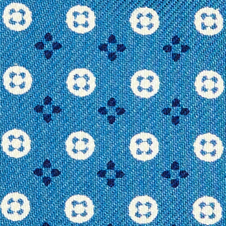 MID BLUE SILK BOWTIE TO SELF-TIE