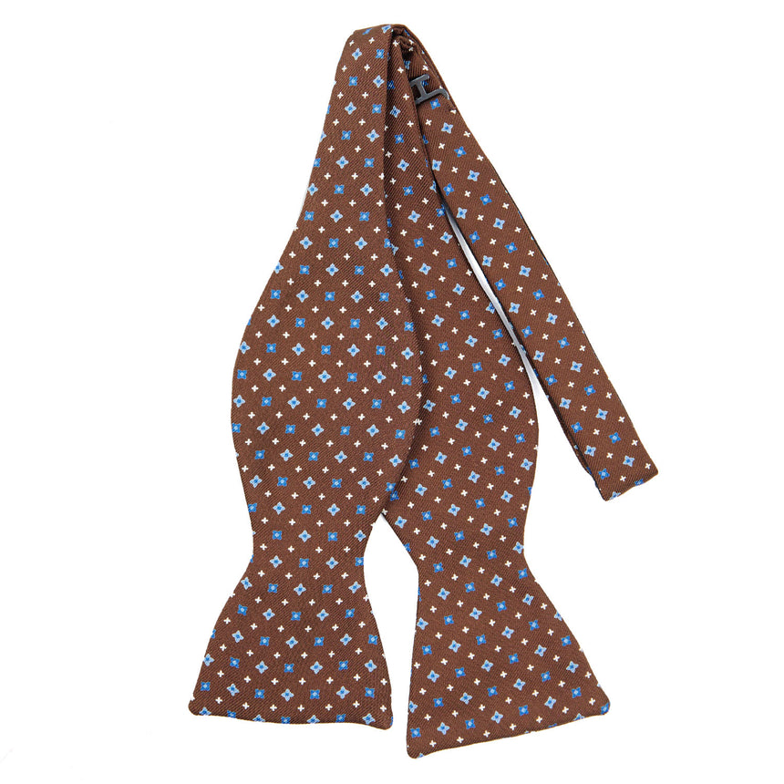 DARK BROWN SILK BOWTIE TO SELF-TIE