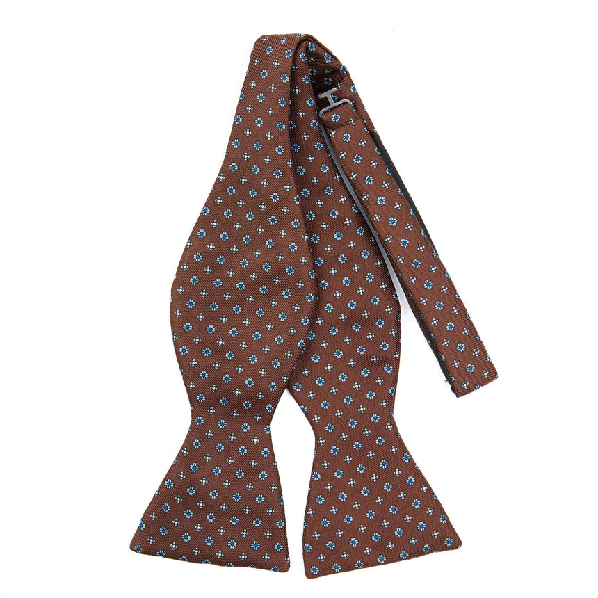 DARK BROWN SILK BOWTIE TO SELF-TIE