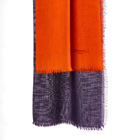 ORANGE AND VIOLET CASHMERE PASHMINA