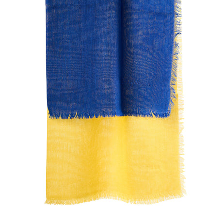 BLUE AND YELLOW CASHMERE PASHMINA