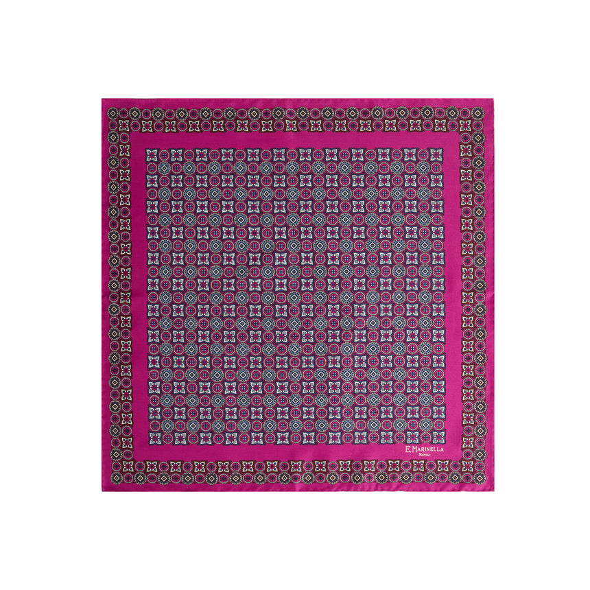 POCHETTE DA TASCHINO IN SETA STAMPATA FUCSIA