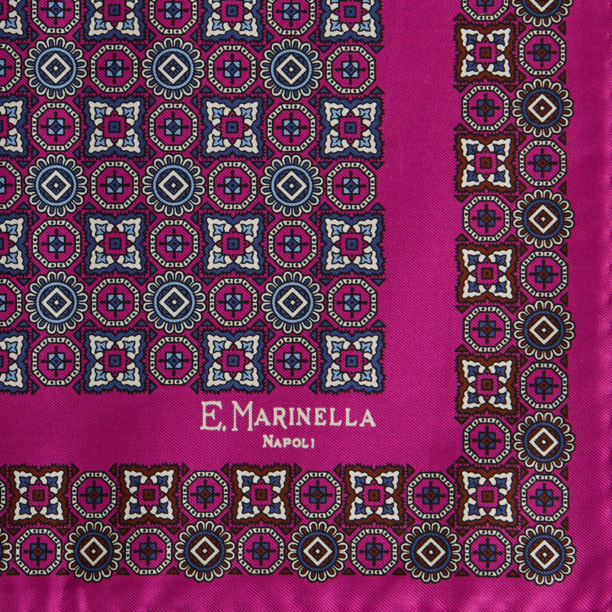 POCHETTE DA TASCHINO IN SETA STAMPATA FUCSIA