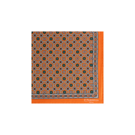 POCHETTE DA TASCHINO IN SETA STAMPATA ARANCIONE