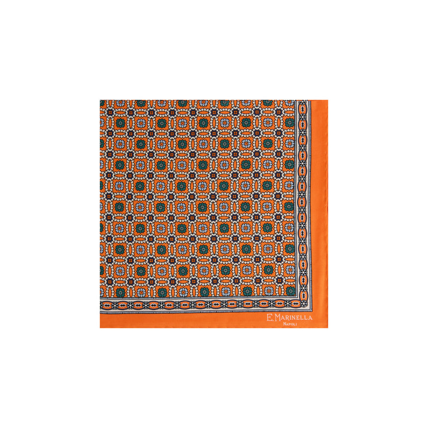 POCHETTE DA TASCHINO IN SETA STAMPATA ARANCIONE