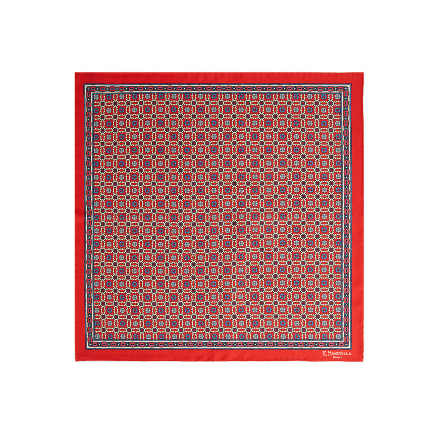 POCHETTE DA TASCHINO IN SETA STAMPATA ROSSO