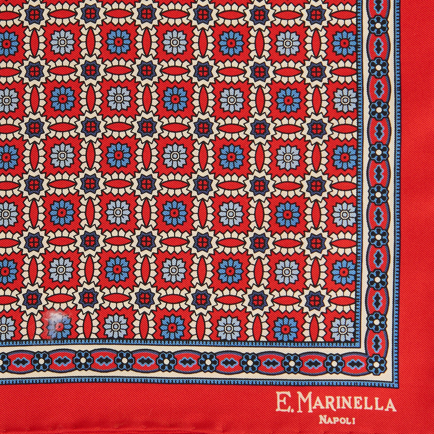 POCHETTE DA TASCHINO IN SETA STAMPATA ROSSO
