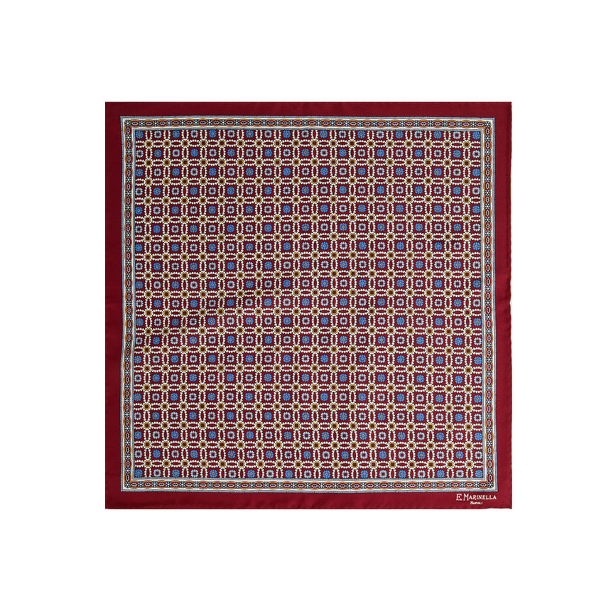 POCHETTE DA TASCHINO IN SETA STAMPATA BORDEAUX