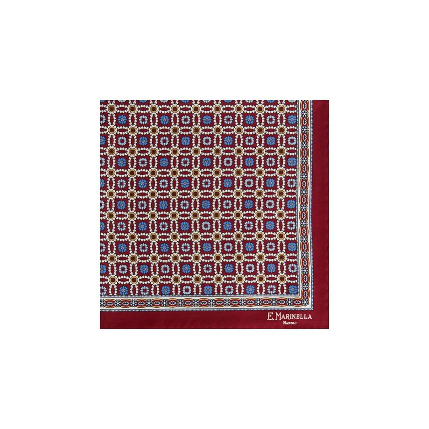 POCHETTE DA TASCHINO IN SETA STAMPATA BORDEAUX
