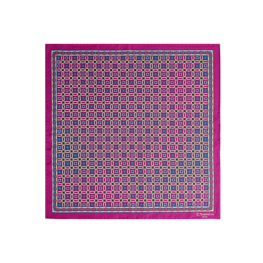 POCHETTE DA TASCHINO IN SETA STAMPATA FUCSIA