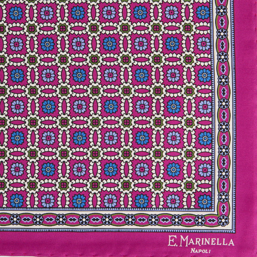 POCHETTE DA TASCHINO IN SETA STAMPATA FUCSIA