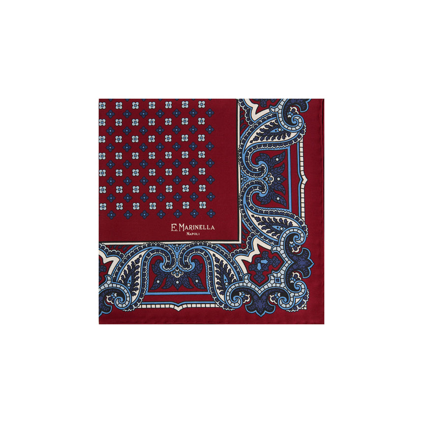 POCHETTE DA TASCHINO IN SETA STAMPATA BORDEAUX