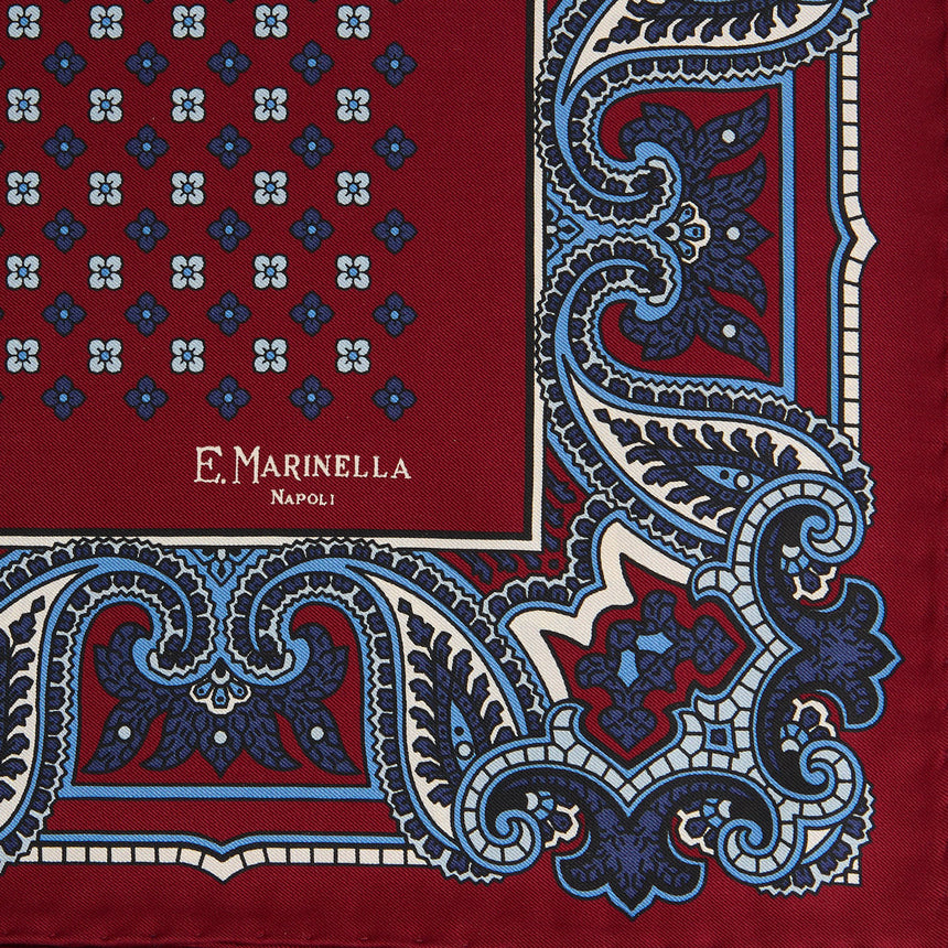 POCHETTE DA TASCHINO IN SETA STAMPATA BORDEAUX