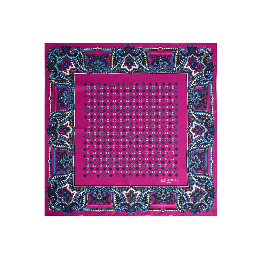 POCHETTE DA TASCHINO IN SETA STAMPATA FUCSIA
