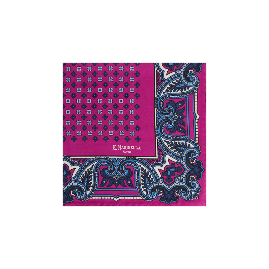 POCHETTE DA TASCHINO IN SETA STAMPATA FUCSIA