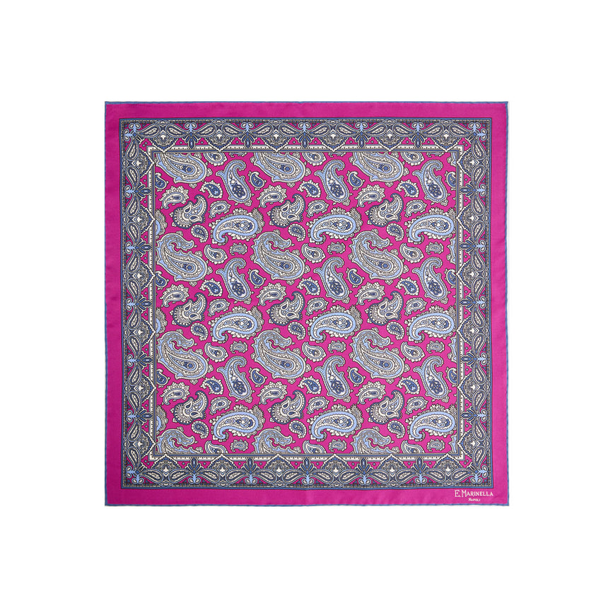 POCHETTE DA TASCHINO IN SETA STAMPATA FUCSIA