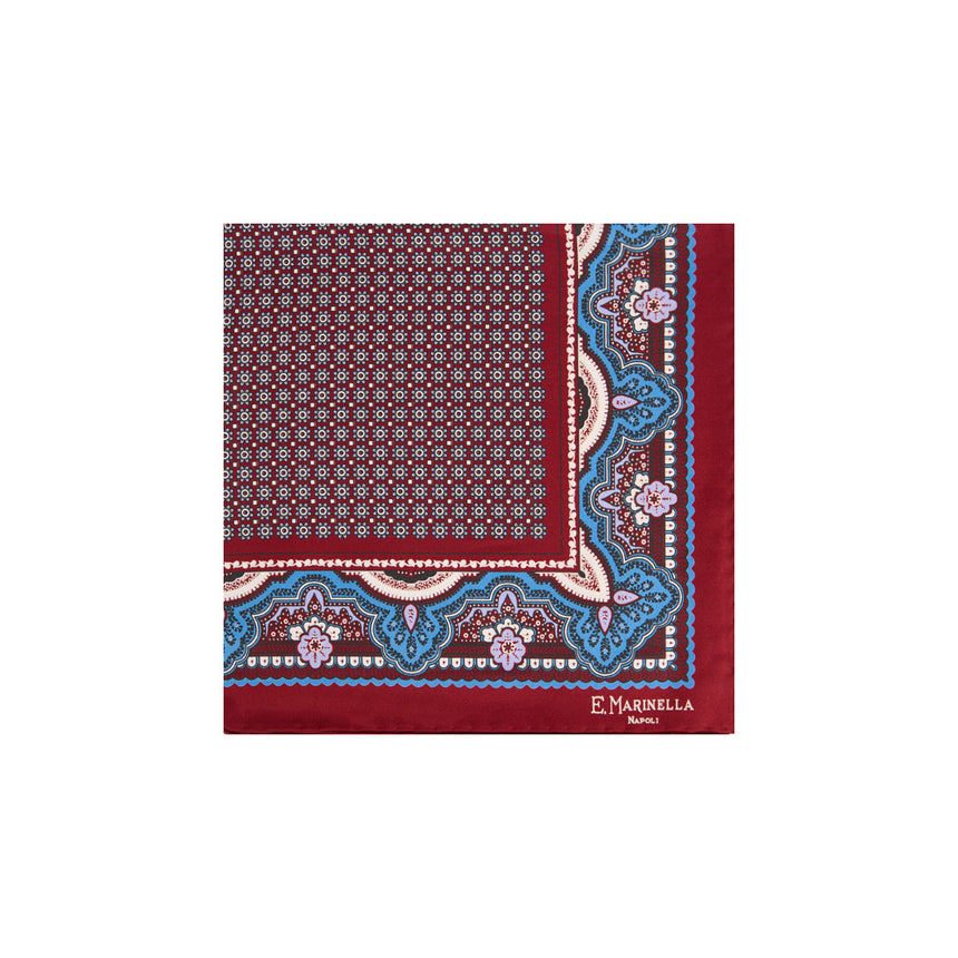 POCHETTE DA TASCHINO IN SETA STAMPATA BORDEAUX