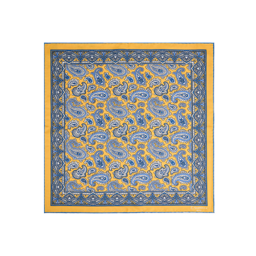 POCHETTE DA TASCHINO IN SETA STAMPATA GIALLA