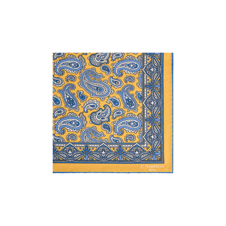 POCHETTE DA TASCHINO IN SETA STAMPATA GIALLA