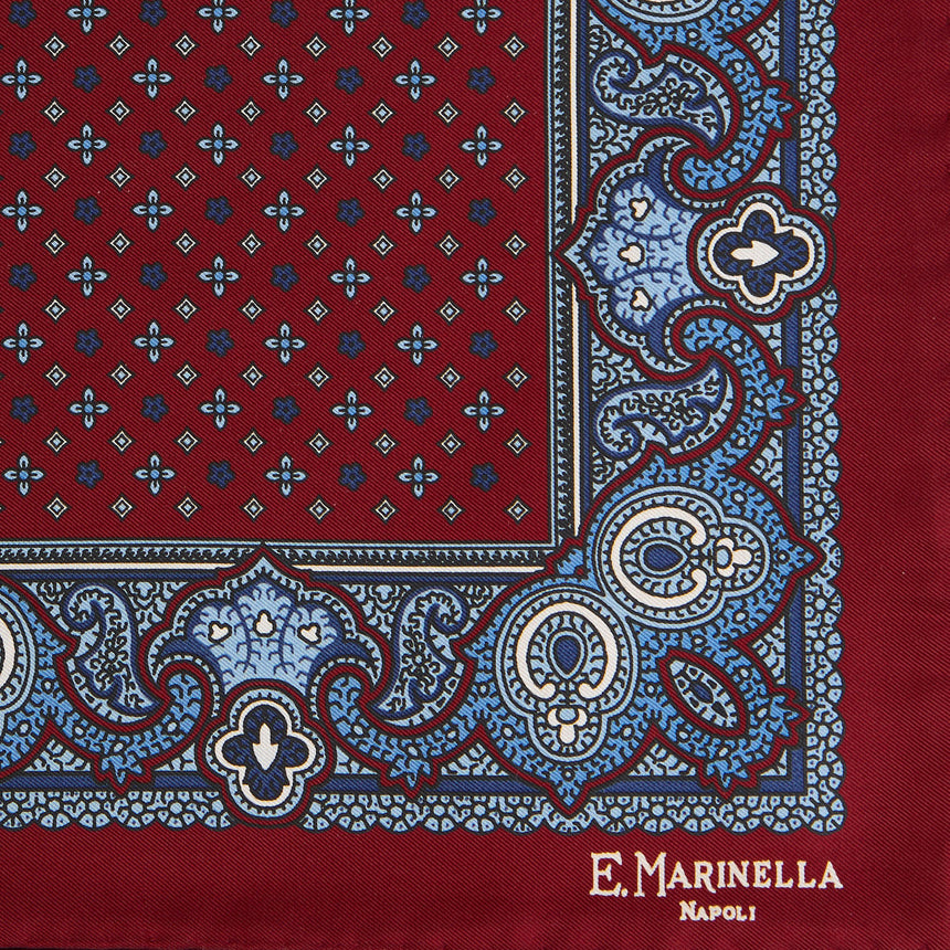 POCHETTE DA TASCHINO IN SETA STAMPATA BORDEAUX