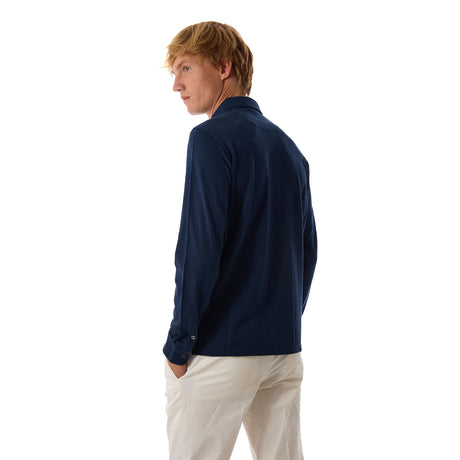 POLO MANICA LUNGA BLU SCURO