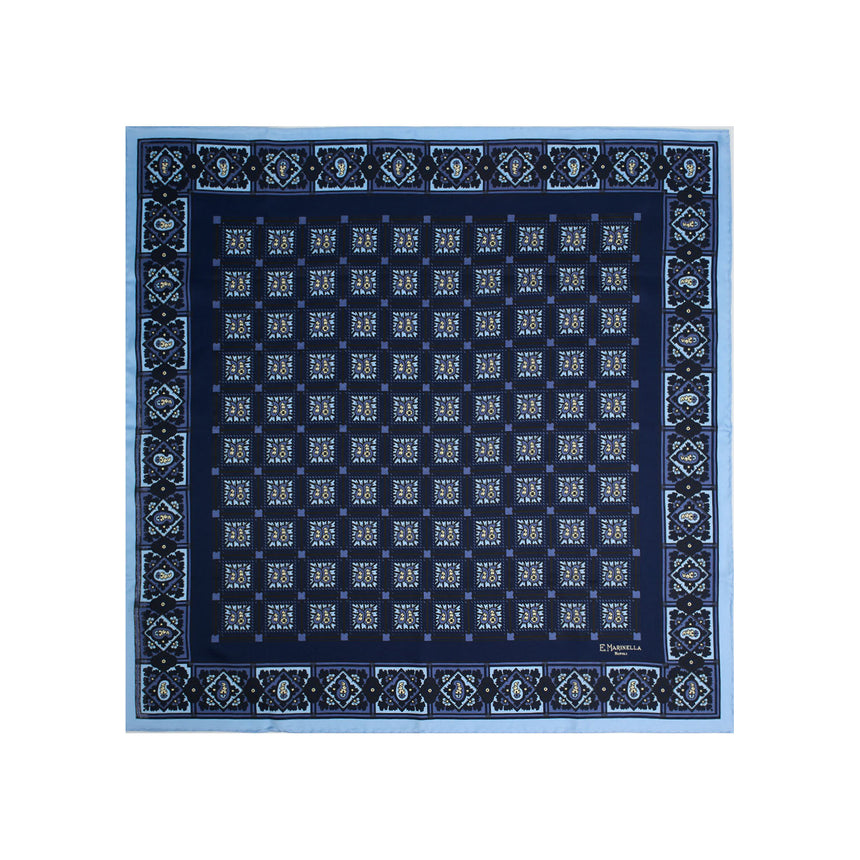 DARK BLUE SILK SCARF 65
