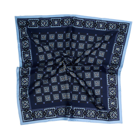DARK BLUE SILK SCARF 65