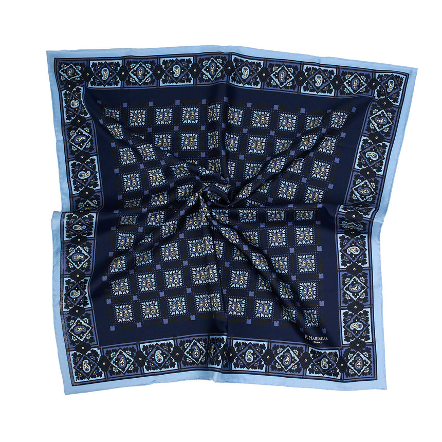 DARK BLUE SILK SCARF 65