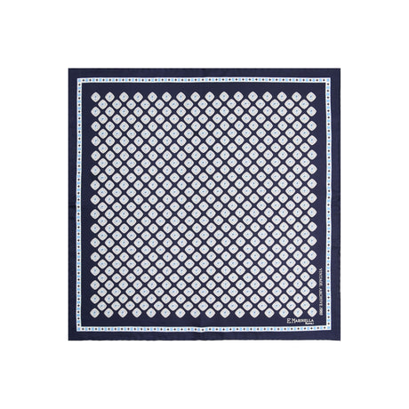 POCHETTE DA TASCHINO IN SETA STAMPATA A MANO BLU SCURO