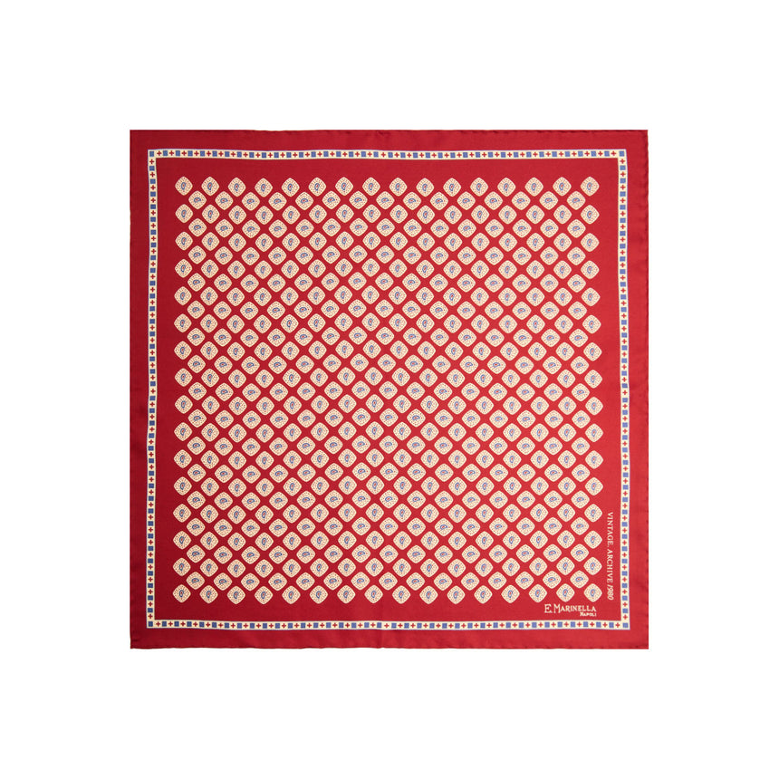 POCHETTE DA TASCHINO IN SETA STAMPATA A MANO BORDEAUX