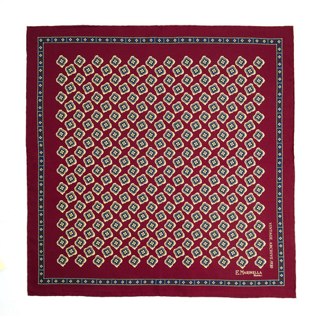 POCHETTE DA TASCHINO IN SETA STAMPATA A MANO BORDEAUX