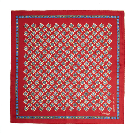 POCHETTE DA TASCHINO IN SETA STAMPATA A MANO ROSSA