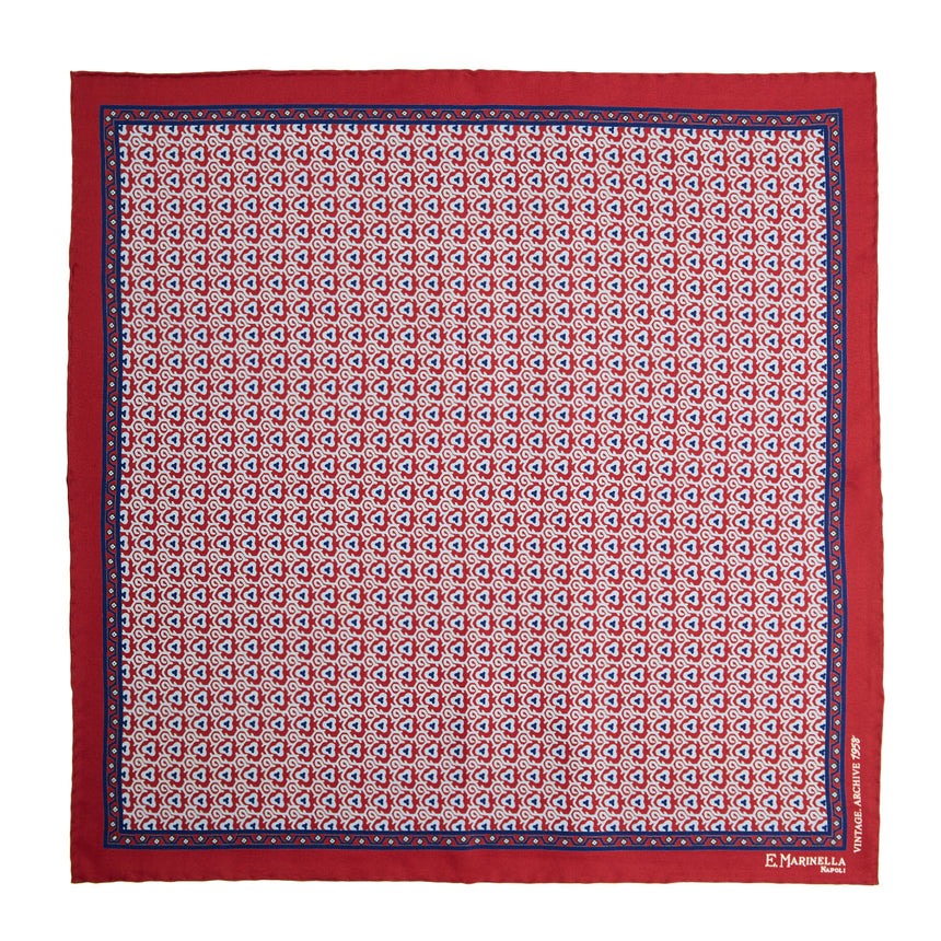 POCHETTE DA TASCHINO IN SETA STAMPATA A MANO BORDEAUX